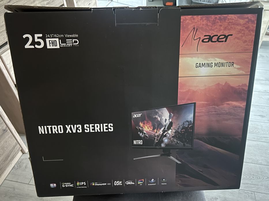 Monitor Acer Nitro xv3 240 hz 0.5 ms 1920x1080 full hd 25 cali
