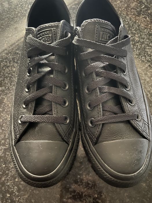 Converse All Star couro preto 38