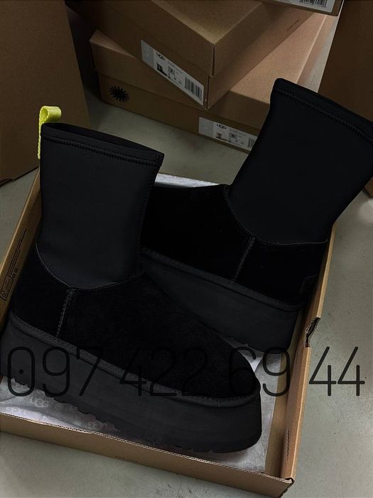 Уггі UGG CLASSIC DIPPER Black /Chestnut Жіночі Уггі на Платформі Угги