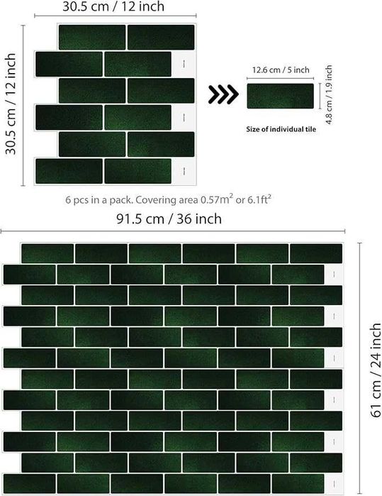 WALPLUS samoprzylepna płytka ścienna 30,5 x 30,5 cm do kuchni łazienki