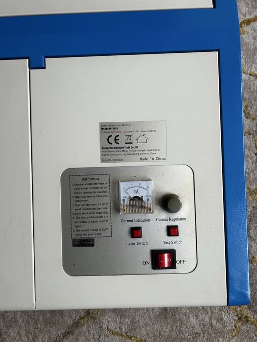 Laser CO2 KH-3020 – grawerka / ploter laserowy ~50W, sprawna