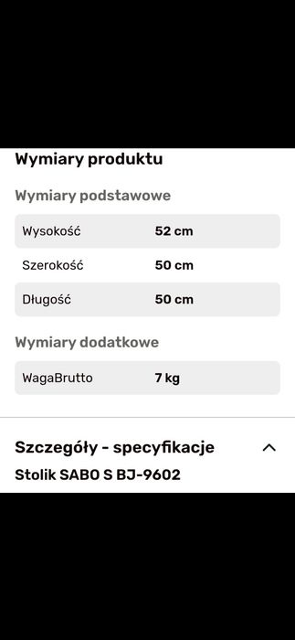 Stolik kawowy metal hdf