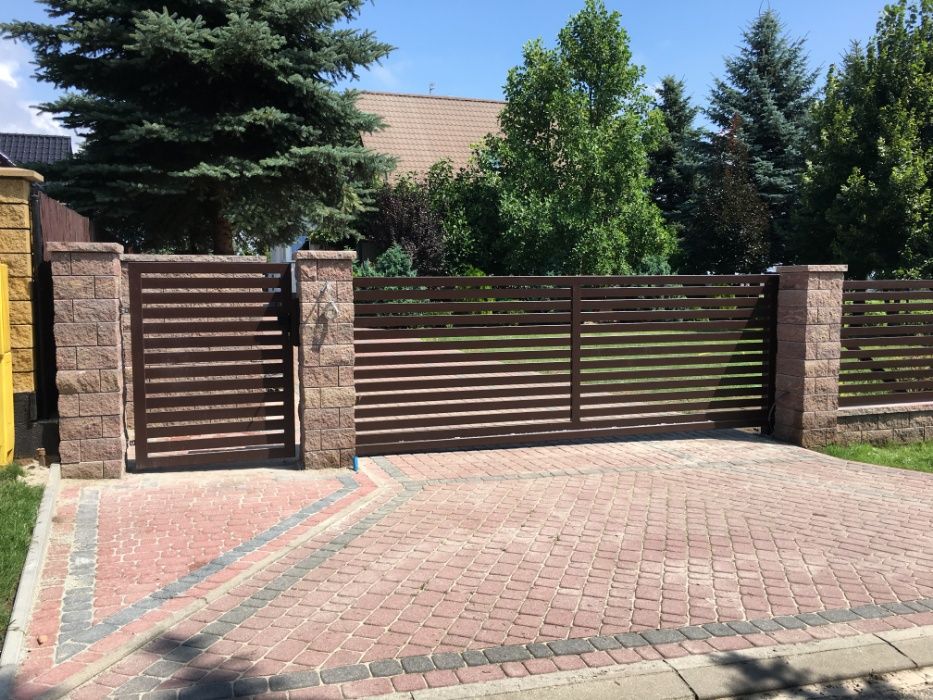 Brama PRZESUWNA, Nowoczesna, nr N1 OCYNK +KOLOR 80x20