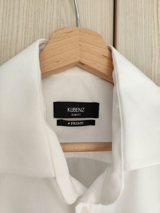 Męska biała elegancka koszula Kubenz Slim Fit Prime 37/38 176/182