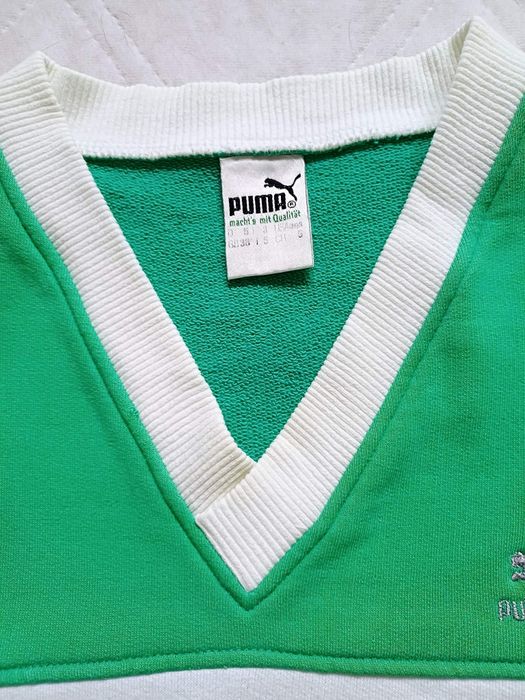 Zielona męska unisex bawełniana kamizelka vintage Puma 38