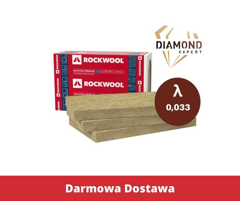 Wełna Mineralna Skalna Rockwool Rockton Premium Domy Szkieletowe Płyty