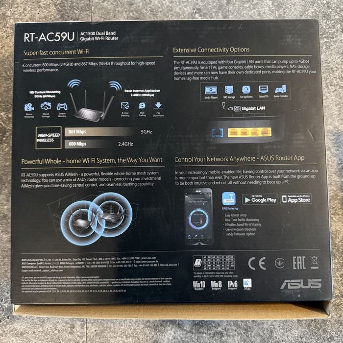 Router WiFi Asus AC1500 Dual Band, Nodel: RT-AC59U