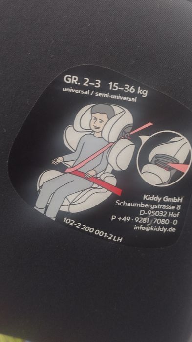 Fotelik samochodowy Kiddy 15-36 stan bardzo dobry
