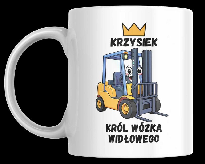 Kubek, prezent dla fana, operatora maszyn budowlanych - wózek widłowy