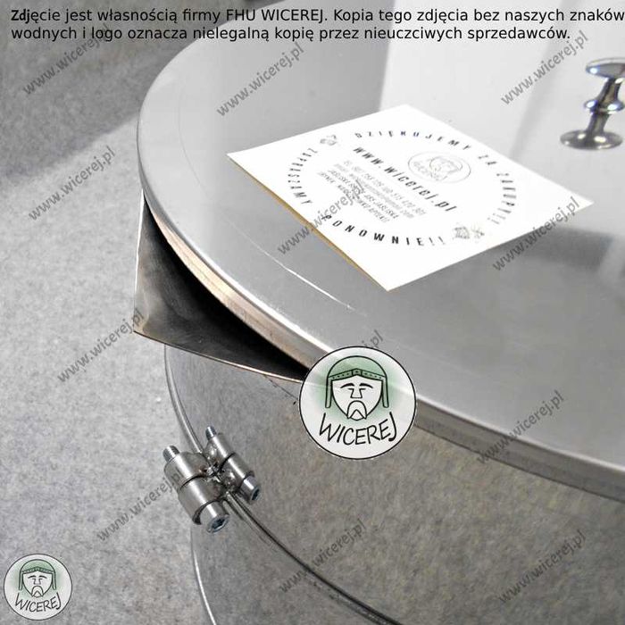 Odstojnik do miodu Nierdzewny 60L z SITEM i z Profilowanym Stożkiem