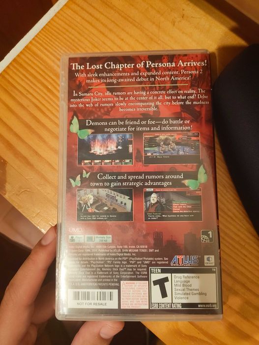 Jogo PSP Shin Megami Tensei Persona 2