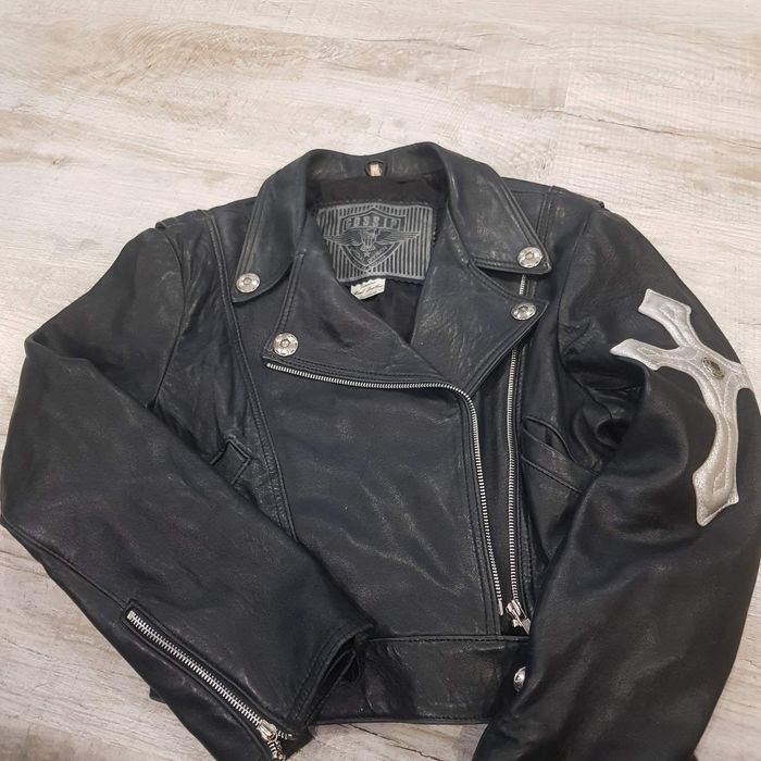 Кожаная куртка Косуха в стиле CHROME HEARTS