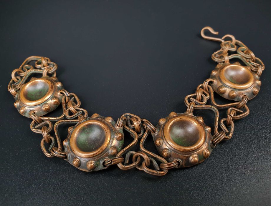 Stara Miedziana Bransoleta Vintage PRL Metaloplastyka