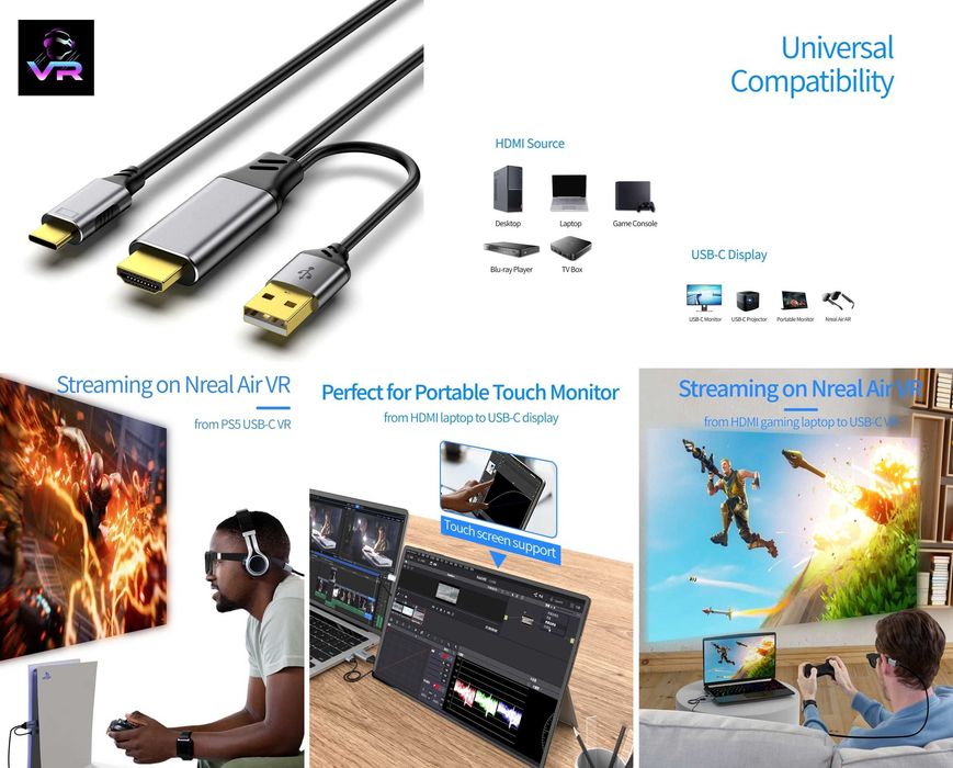 ‼️ Кабель HDMI PlayStation 5, PS5, Xbox - Xreal, RayNeo, Viture