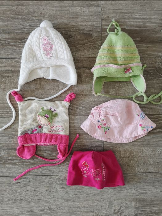 Czapka czapeczka rękawiczki hello kitty zimowa wiosna jesień komplet