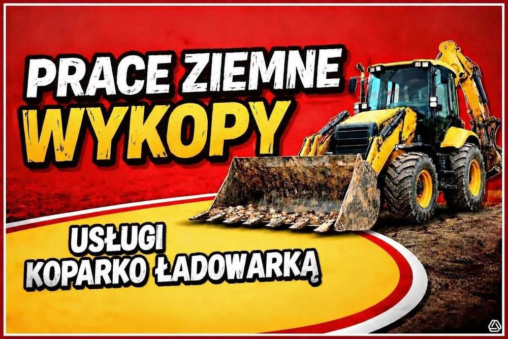 Usługi Koparko-ładowarką, koparką, roboty ziemne, wykopy, rozbiórki, rozładunek, zasyp fundamentów, równanie działek