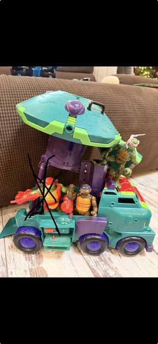 Ниндзя черепашки машина, мотоцикл, вертолёт, фигурки