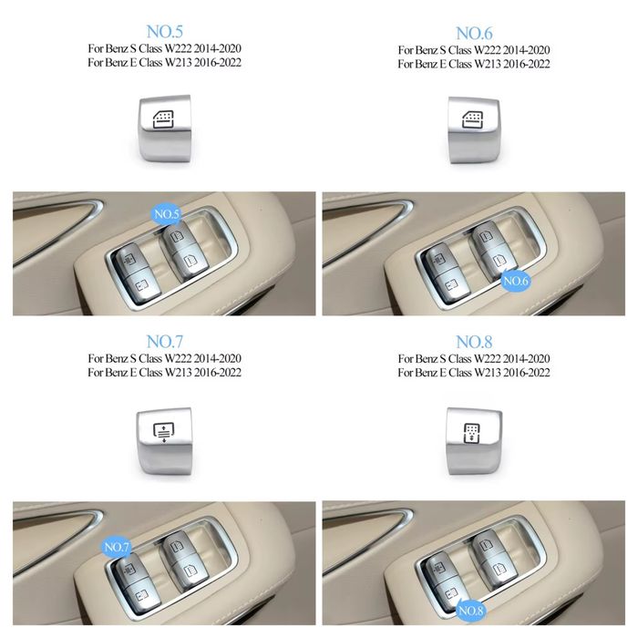 Interruptor comando botão vidro Mercedes Benz - Classe C, E, S, GLS