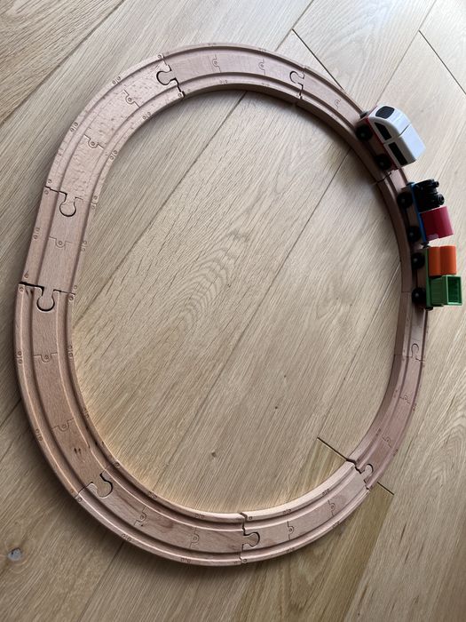 IKEA LILLABO Kolejka drewniana lokomotywa i wagony