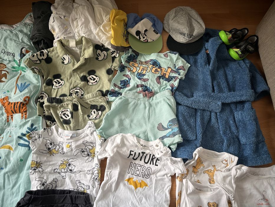 Paczka ubranek dla chłopca 74–80 + śpiworek