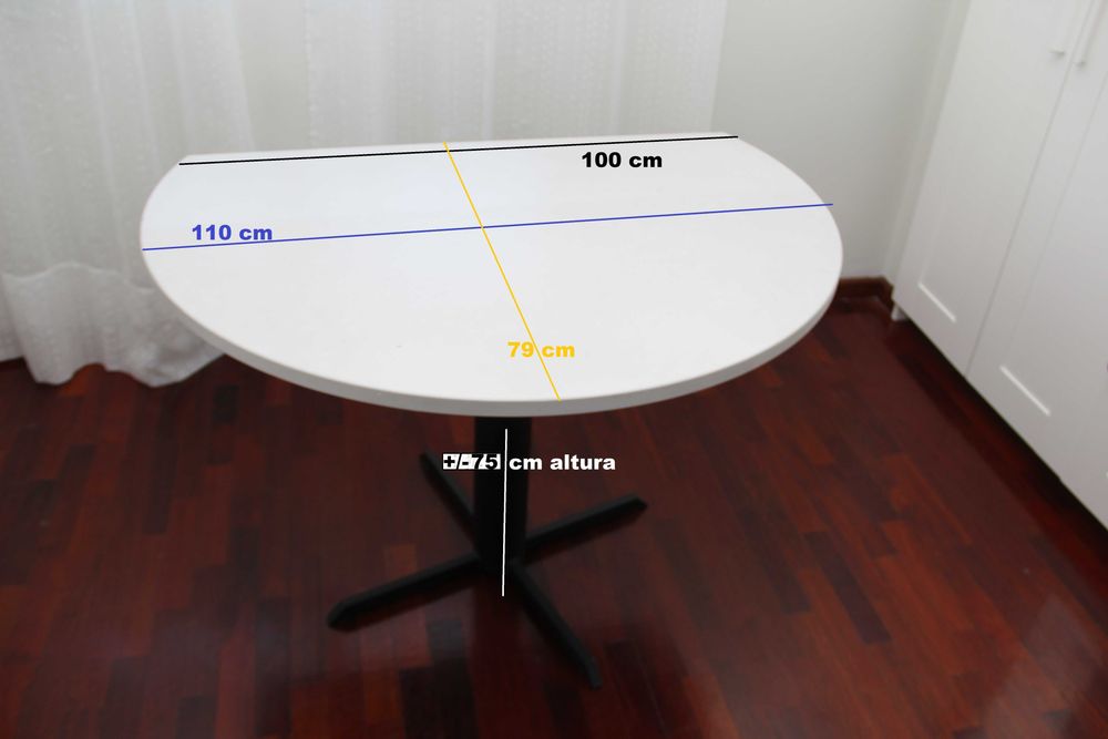 Mesa escritório "meia lua"