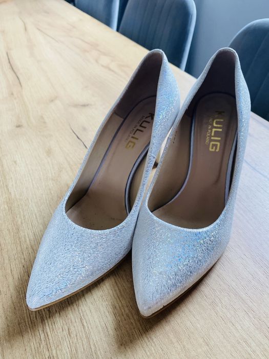 Buty szpilki srebrne slubne Kulig 38