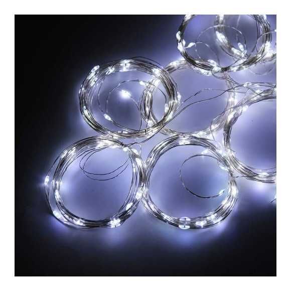 Гирлянда леска штора (Лучи росы) 2*2 м, USB, белая,золото