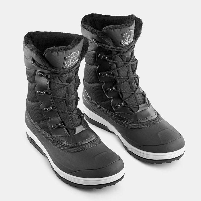Botas Quentes e Impermeáveis de Caminhada na Neve Homem NH500 Preto