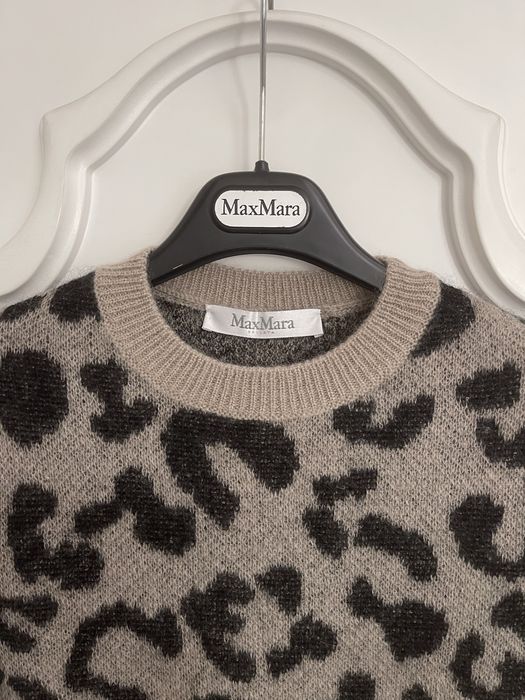 MAX MARA piękny sweter, wzór panterkowy