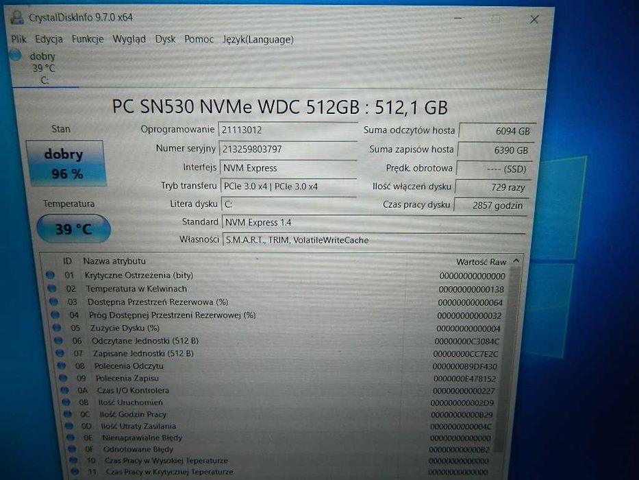 Dysk SSD PC SN530 512GB NVMe WD