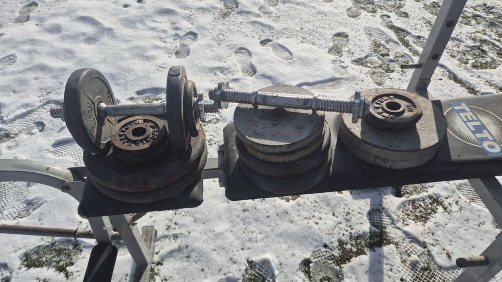 Ławka z gryfami i obciazeniem