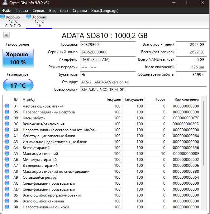 Зовнішній SSD USB 3.2 1TB ADATA (SD810-1000G-CBK)