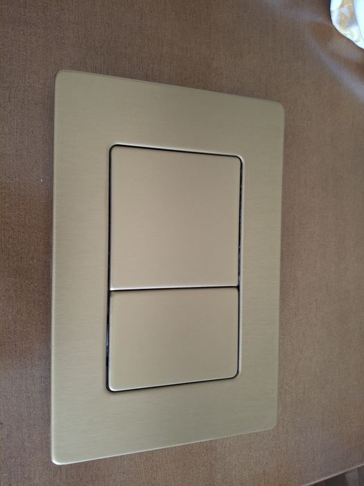 Placa Autoclismo Dourada Escovada Metal (260x180mm) - Compatível com Geberit