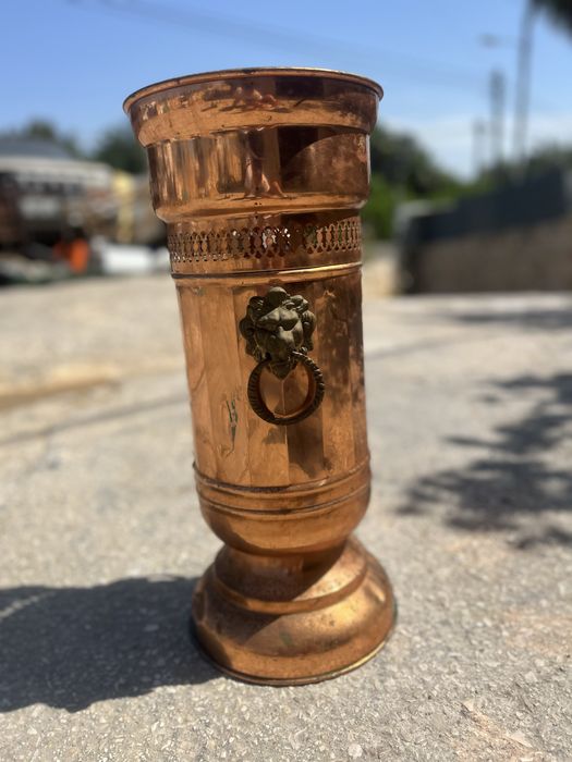 Suporte de Guarda-Chuva Antigo em Cobre com Leões