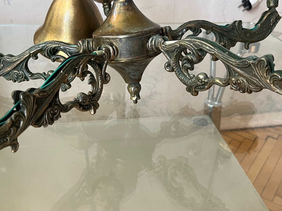 Бронзовая люстра Нимфа, на 5 рожков, СССР