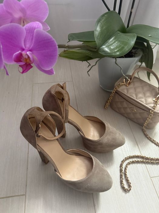 Продам туфлі Zara 38 розмір, 24.5 см , замшеві , сірі