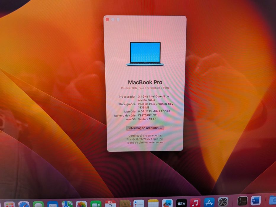 Apple MacBook Pro 13'' 2017 i5-3,1GHz 8GB 256GB SSD Touch Bar Touch ID