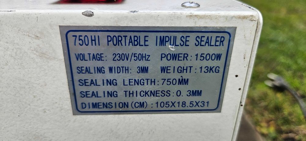 Zgrzewarka ręczna 1500W 750mm 3mm HI750 do folii woreczków opakowań