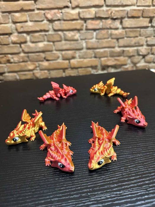 Uroczy smok 3D | Figurka fantasy | Rękodzieło
