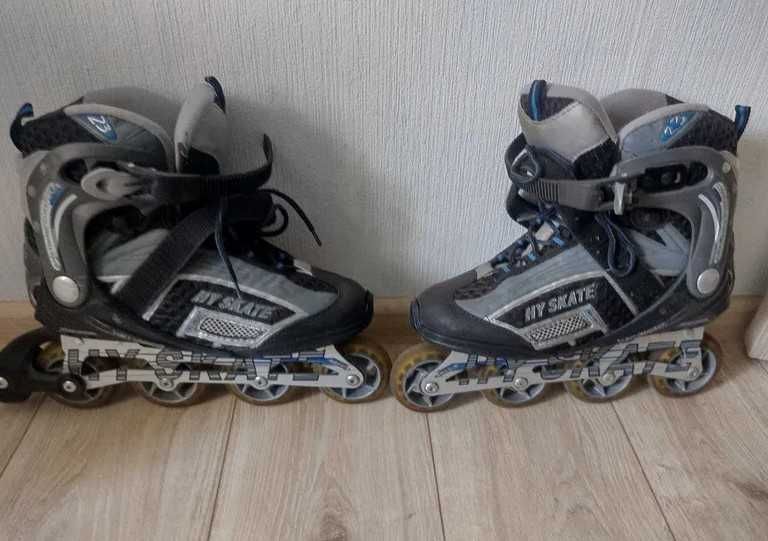 Роликові ковзани 43 розмір з сумкою та захистом локтів та колін