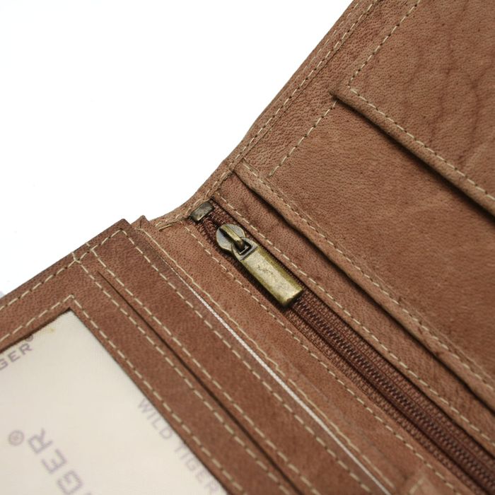 portfel męski pionowy wild tiger - jasnobrązowy