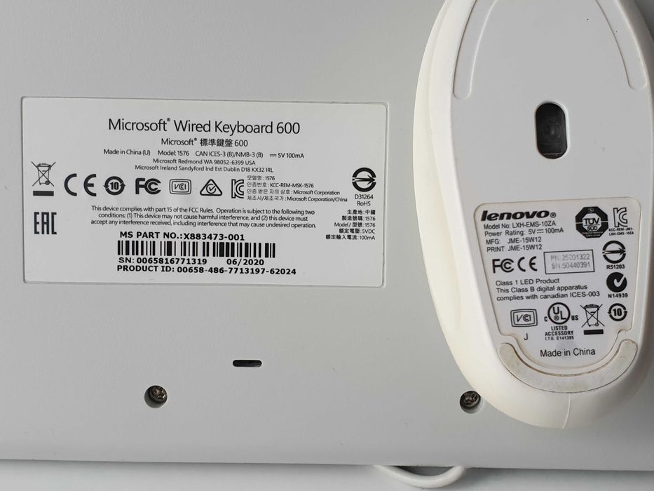 клавіатура Microsoft 1576 X883473 USB  миша  lenovo mouse LXH-EMS-10ZA