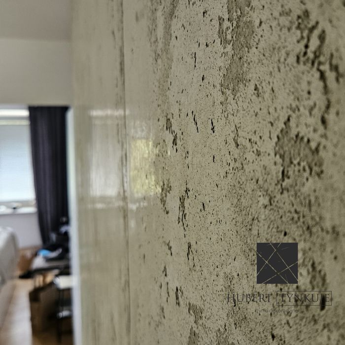 Tynki dekoracyjne, Efekt skały, beton architektoniczny, limewash