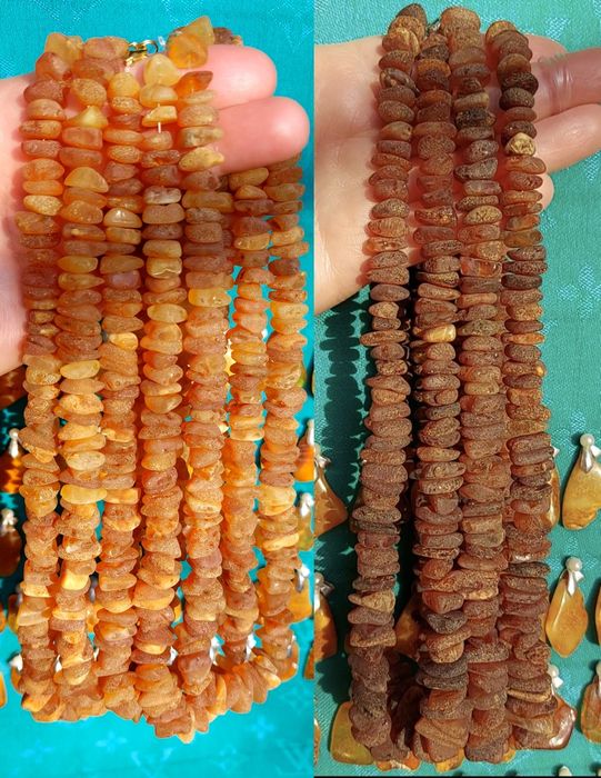 Буси із натурального лікувального  бурштину, крупніші намистини