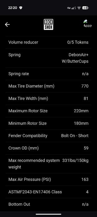 Rock Shox Lyrik Ultimate 3.0 RC2 Buttercups 150/160