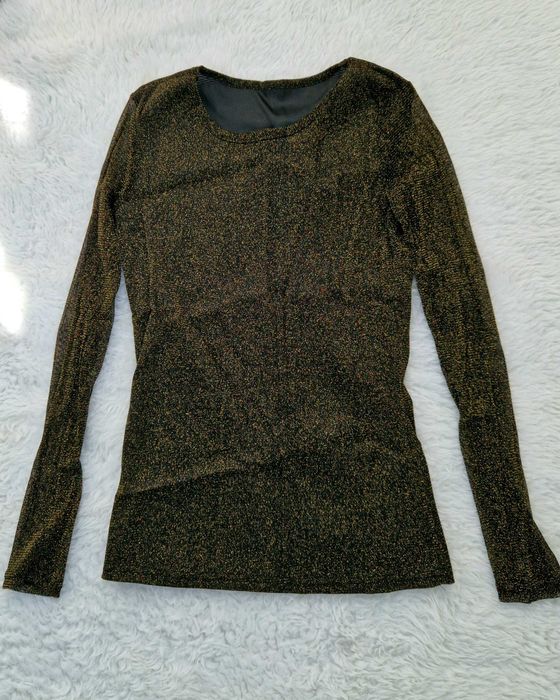 Жіноча кофтинка  блуза  джемпер темно-зелена з золотом люрекс