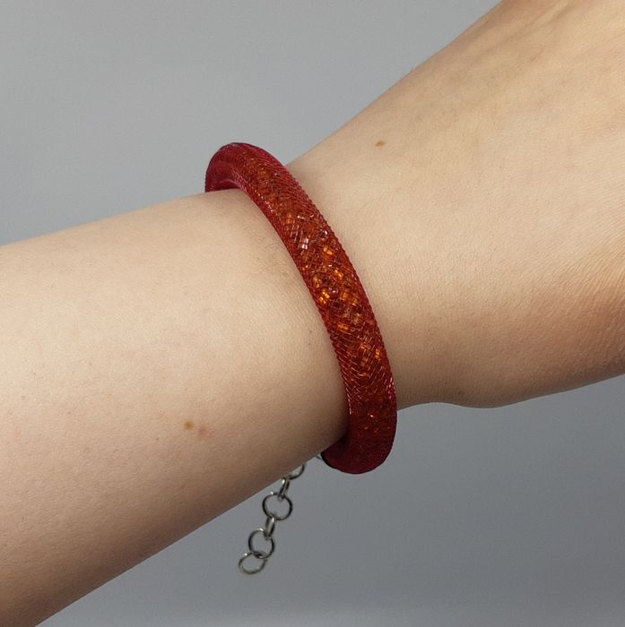 Bransoletka Ukryte marzenia 12 czerwona miedź siatka Stardust Handmade