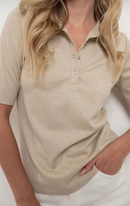 Koszulka polo damska beż melanż Lemonada rozmiar 36