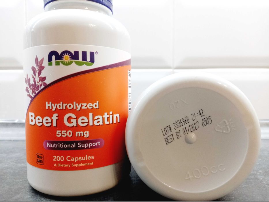 Now Foods, Beef Gelatin (200 капс.), говяжий желатин, коллаген
