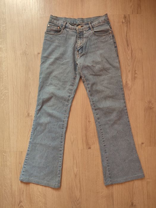 Spodnie jeansy dzwony retro jasnoniebieskie